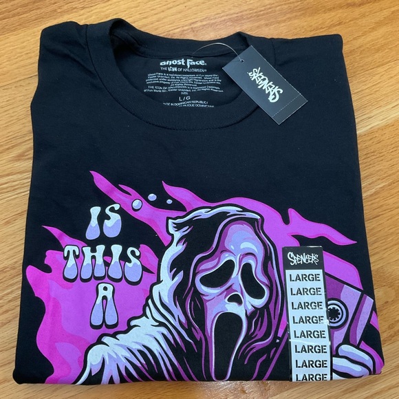 Spencer’s Ghost Face Adult Graphic T Shirt Black Size Large - Picture 7 of 7